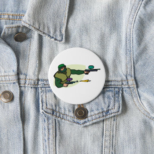 Macaron Rond 7,6 Cm Joueur de Paintball avec double marqueur Action Sp