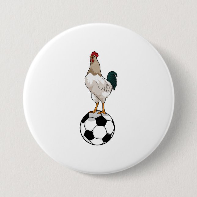 Macaron Rond 7,6 Cm Joueur de soccer Rooster Soccer (Devant)