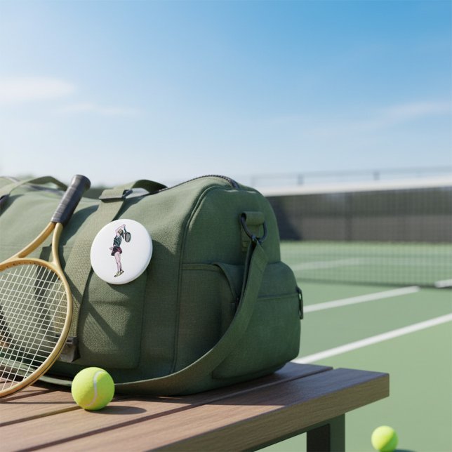 Macaron Rond 7,6 Cm Joueuse de tennis (Créateur téléchargé)