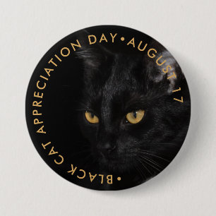 Macaron Rond 7,6 Cm Jour d'appréciation des chats noirs