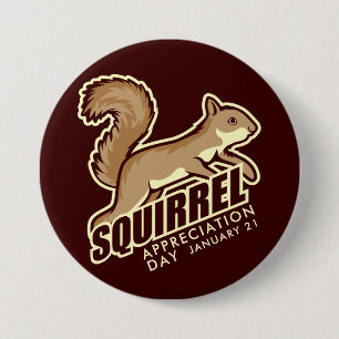 Macaron Rond 7,6 Cm Jour d'appréciation des écureuils