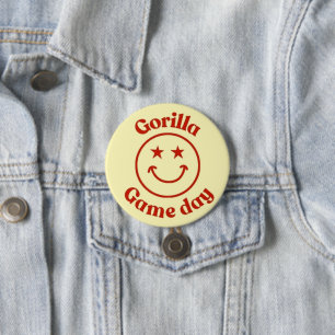 Macaron Rond 7,6 Cm Jour de Jeu de Gorilla Smile