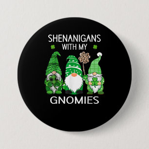 Macaron Rond 7,6 Cm Jour de la Saint Patrick chanceux léopard gnomes S