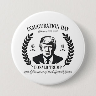 Macaron Rond 7,6 Cm Jour de l'investiture de Trump 2025 Fier Maga