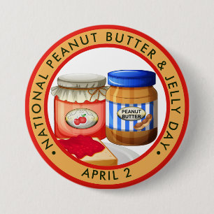 Macaron Rond 7,6 Cm Jour national du beurre d'arachide et de la gelée