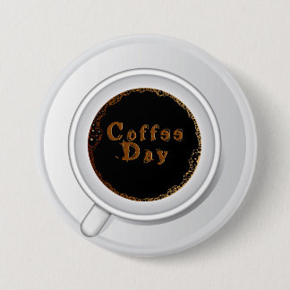 Macaron Rond 7,6 Cm Journée Café Café