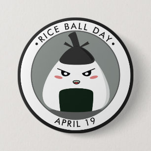 Macaron Rond 7,6 Cm Journée de la balle de riz, kawaii Onigiri