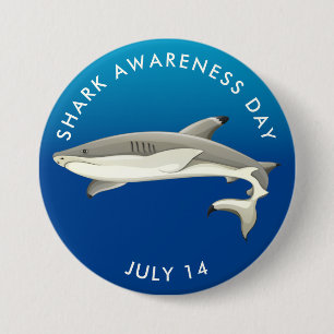 Macaron Rond 7,6 Cm Journée de sensibilisation aux requins