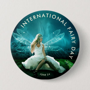 Macaron Rond 7,6 Cm Journée internationale des fées