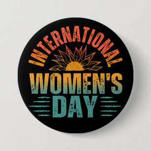 MACARON ROND 7,6 CM JOURNÉE INTERNATIONALE DES FEMMES
