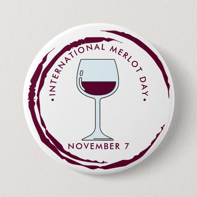 Macaron Rond 7,6 Cm Journée internationale du Merlot (Devant)