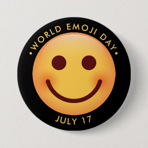 Macaron Rond 7,6 Cm Journée mondiale de l'émoji