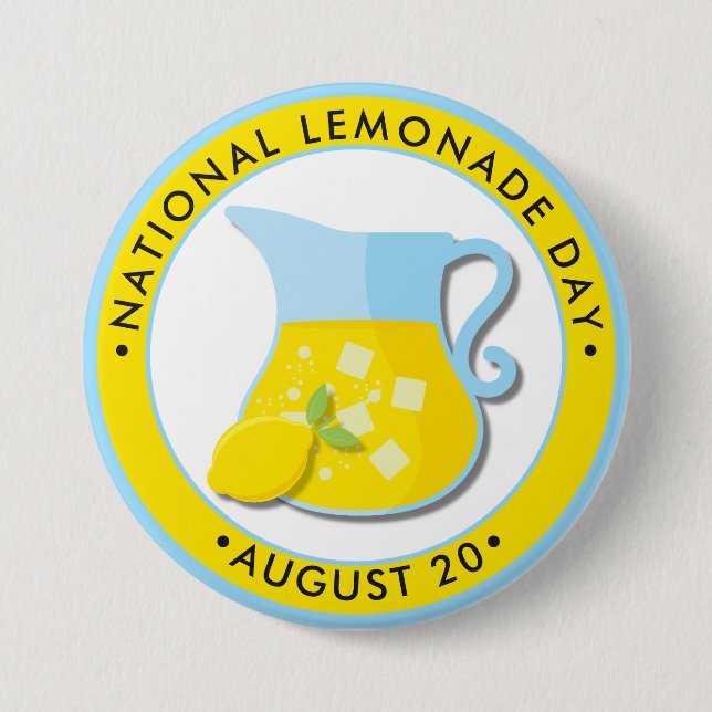Macaron Rond 7,6 Cm Journée nationale de la citronnelle (Devant)