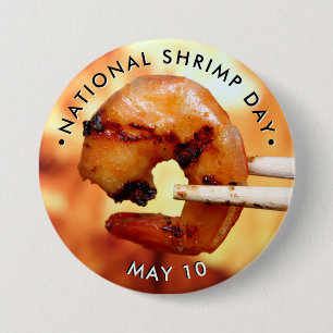 Macaron Rond 7,6 Cm Journée nationale de la crevette