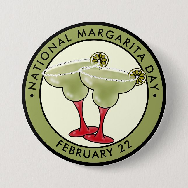 Macaron Rond 7,6 Cm Journée nationale de la Margarita (Devant)