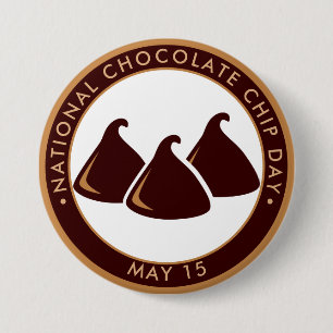 Macaron Rond 7,6 Cm Journée nationale de la puce au chocolat