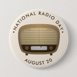 Macaron Rond 7,6 Cm Journée nationale de la radio