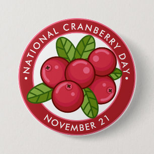 Macaron Rond 7,6 Cm Journée nationale des canneberges, canneberges