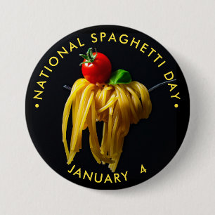 Macaron Rond 7,6 Cm Journée nationale des spaghetti