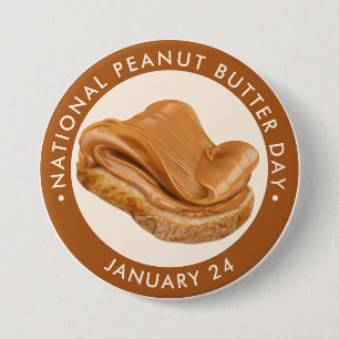 Macaron Rond 7,6 Cm Journée nationale du beurre d'arachide, pain grill