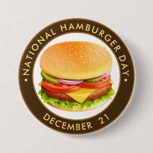 Macaron Rond 7,6 Cm Journée nationale du hamburger
