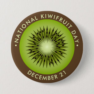 Macaron Rond 7,6 Cm Journée nationale du Kiwifruit