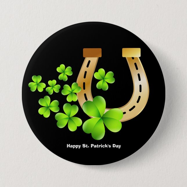Macaron Rond 7,6 Cm Joyeuse Saint Patrick's Day Bonne chance Chaussure (Devant)