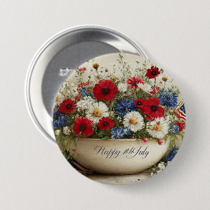 Macaron Rond 7,6 Cm Joyeux 4 juillet