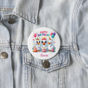 Macaron Rond 7,6 Cm Joyeux Anniversaire