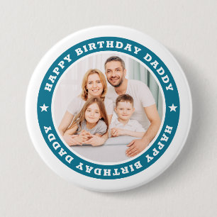 Macaron Rond 7,6 Cm Joyeux anniversaire papa Photo personnalisée simp