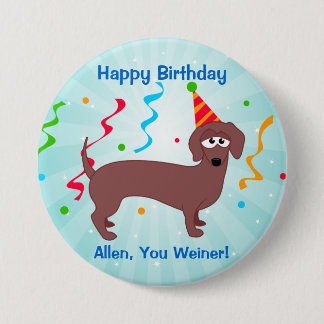 Macaron Rond 7,6 Cm Joyeux anniversaire Weiner