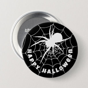 Macaron Rond 7,6 Cm Joyeux Araignée d'Halloween sur Cobweb