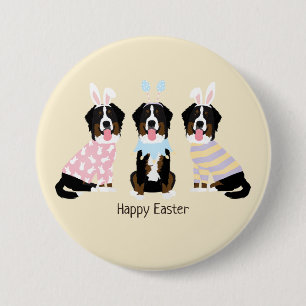 Macaron Rond 7,6 Cm Joyeux Chiens de montagne bernois de Pâques