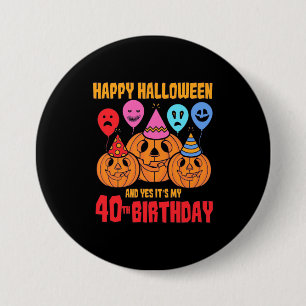 Macaron Rond 7,6 Cm Joyeux Halloween 40e anniversaire