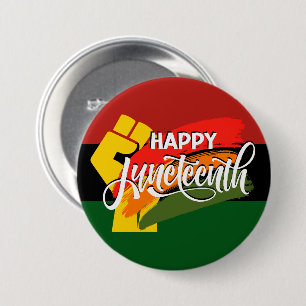 Macaron Rond 7,6 Cm Joyeux Juneteenth panafricain