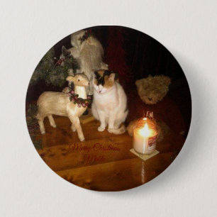 Macaron Rond 7,6 Cm Joyeux Noël de Mable pin bouton arrière