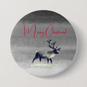 Macaron Rond 7,6 Cm Joyeux noël, Rennes en hiver