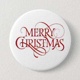 Macaron Rond 7,6 Cm Joyeux texte de Noël