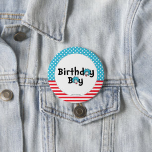 Macaron Rond 7,6 Cm Jumeaux Thing One Thing Two Anniversaire Garçon