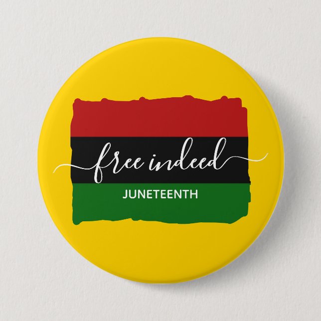 Macaron Rond 7,6 Cm JUNETEENTH Moderne Vraiment Libre (Devant)