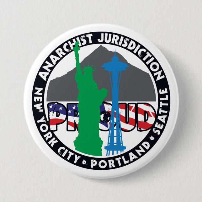 Macaron Rond 7,6 Cm Juridiction anarchiste Fière (Devant)