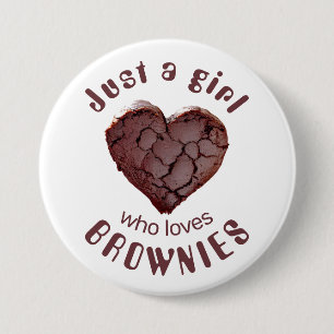 Macaron Rond 7,6 Cm Juste une fille qui aime les brownies