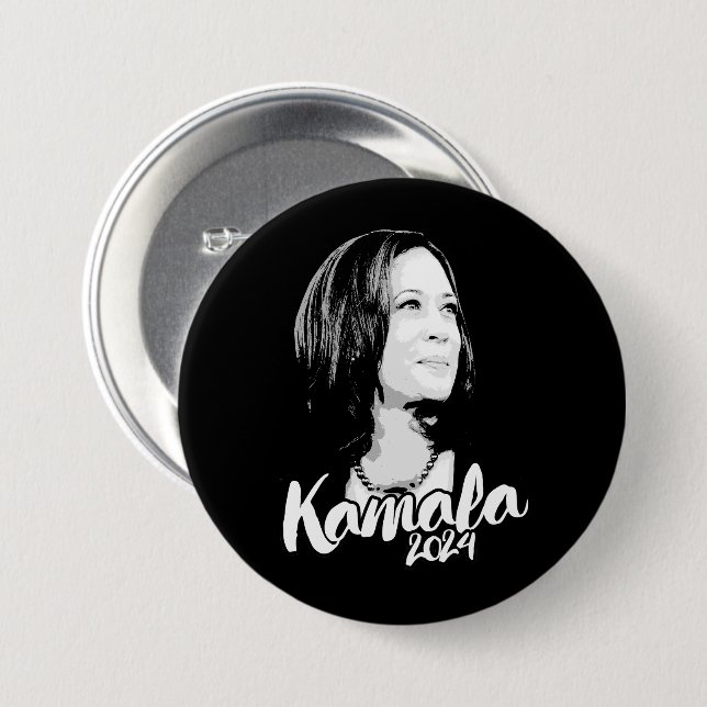 Macaron Rond 7,6 Cm Kamala 2024 (Devant & derrière)
