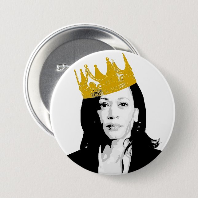 Macaron Rond 7,6 Cm Kamala Harris (Devant & derrière)