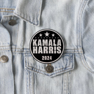 Macaron Rond 7,6 Cm Kamala Harris 2024 Pour Les Élections Rétro Du Pré