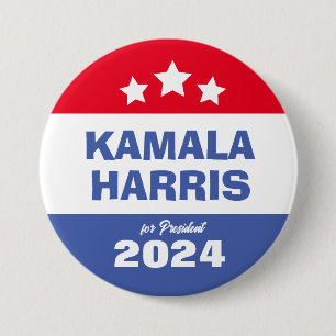 Macaron Rond 7,6 Cm Kamala Harris 2024 Président Pour Le Peuple Vote