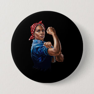 Macaron Rond 7,6 Cm Kamala Harris 2024 Rosie la riveteuse Chat sans en