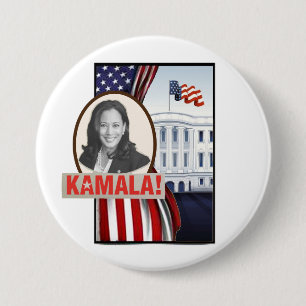 Macaron Rond 7,6 Cm Kamala Harris arrive à la Maison Blanche !