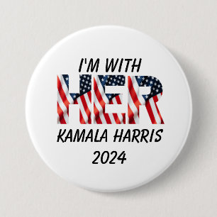 Macaron Rond 7,6 Cm Kamala Harris élection américaine 2024