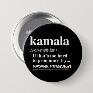 Macaron Rond 7,6 Cm Kamala Harris - Essayez Madame President